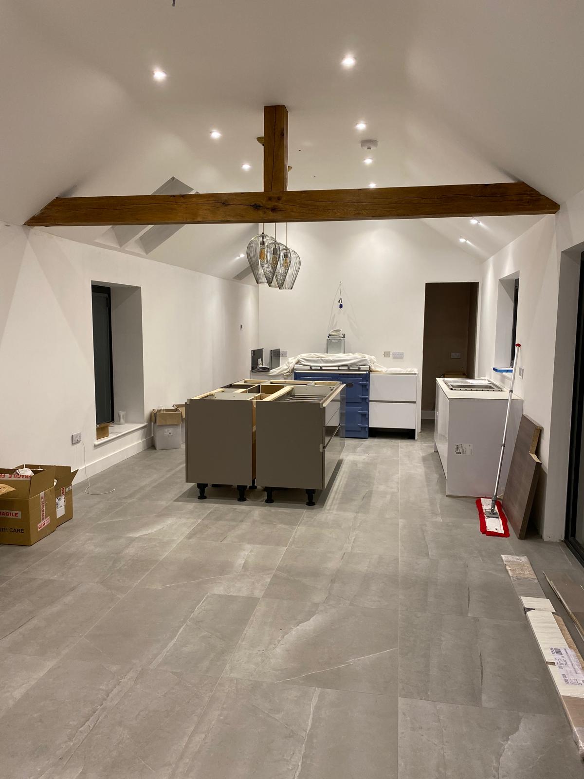 Kitchen installation in a converted barn