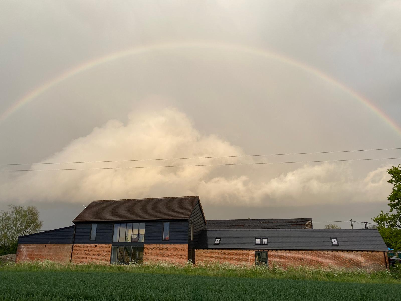 Completed black-clad barn conversion in the Essex countryside